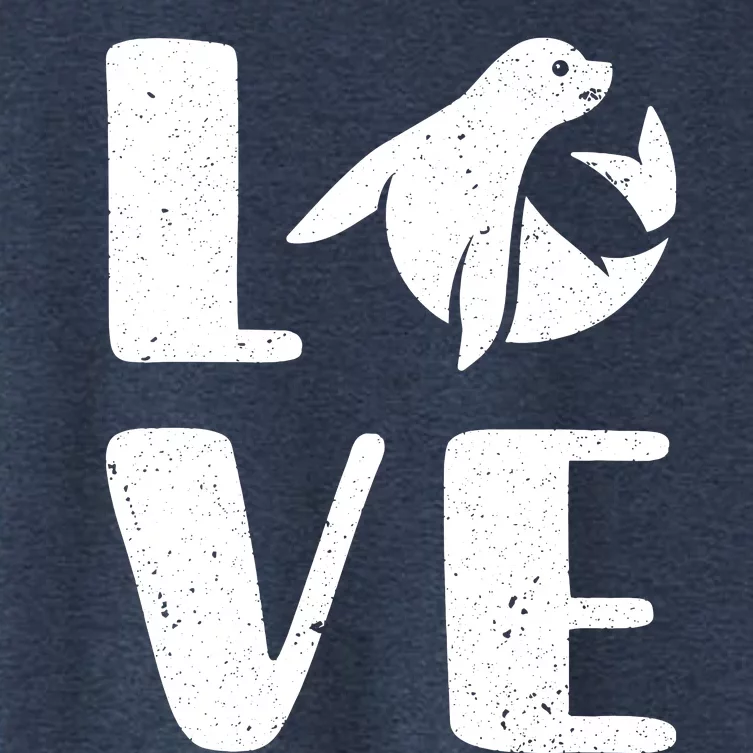 Ocean Puppy Seal Lover Valentines Day Gift Sea Lion Women's Crop Top Tee