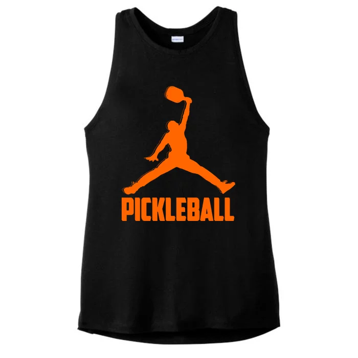 Orange Pickleball Sports Logo Ladies Tri-Blend Wicking Tank