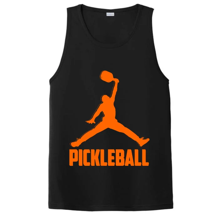 Orange Pickleball Sports Logo Performance Tank