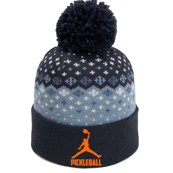 Orange Pickleball Sports Logo The Baniff Cuffed Pom Beanie