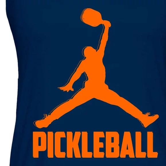 Orange Pickleball Sports Logo Ladies Essential Flowy Tank