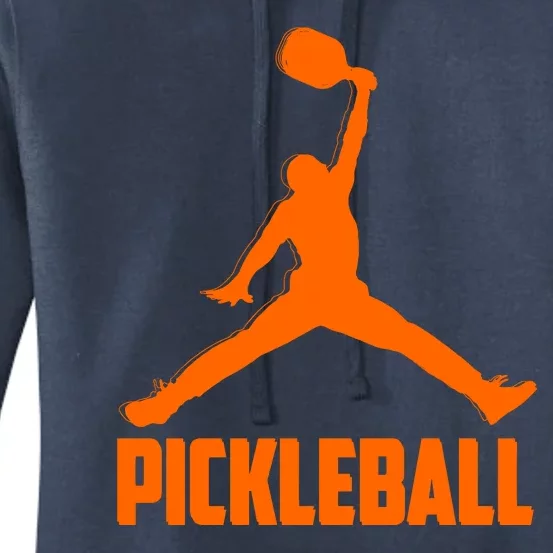 Orange Pickleball Sports Logo Women's Pullover Hoodie