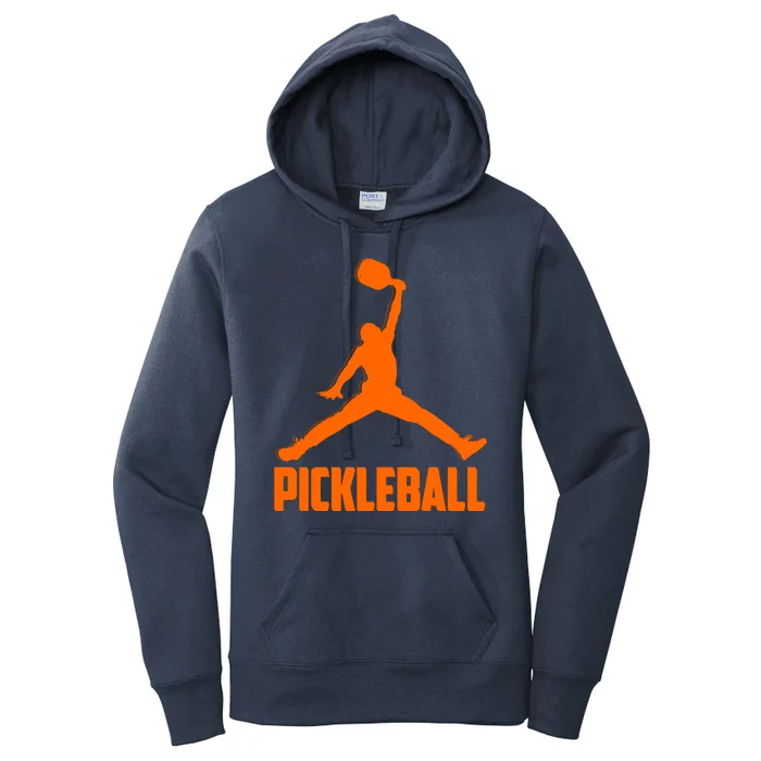 Orange Pickleball Sports Logo Women's Pullover Hoodie