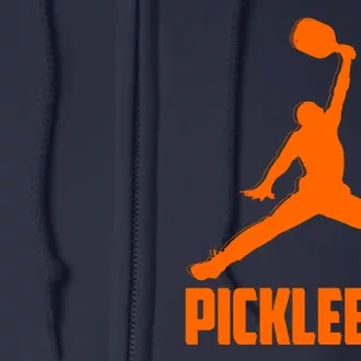 Orange Pickleball Sports Logo Full Zip Hoodie