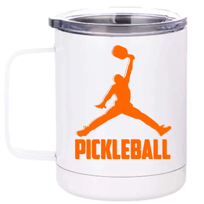 Orange Pickleball Sports Logo Front & Back 12oz Stainless Steel Tumbler Cup