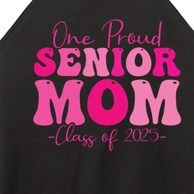 One Proud Senior Mom Class Of 2025 Graduation Groovy Print Women’s Perfect Tri Rocker Tank