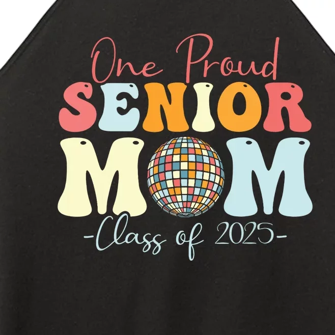 One Proud Senior Mom Class Of 2025 Graduation Groovy Print Women’s Perfect Tri Rocker Tank