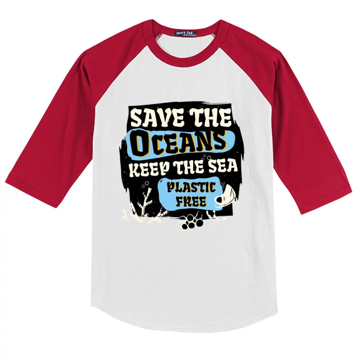 Ocean Protection Save The Oceans Keep The Sea Plastic Free Cool Gift Kids Colorblock Raglan Jersey