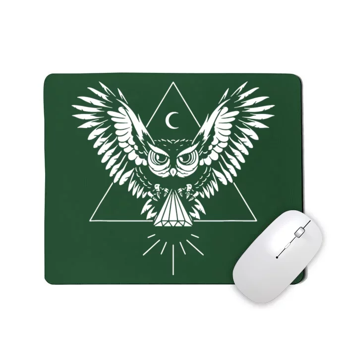 Owl Pyramid Secret Illuminati Owl Tattoo Style Mousepad