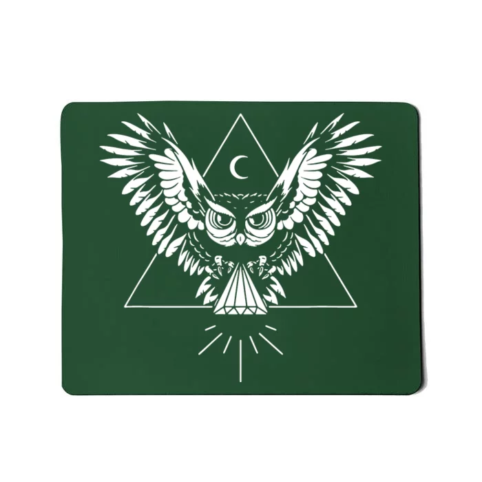 Owl Pyramid Secret Illuminati Owl Tattoo Style Mousepad