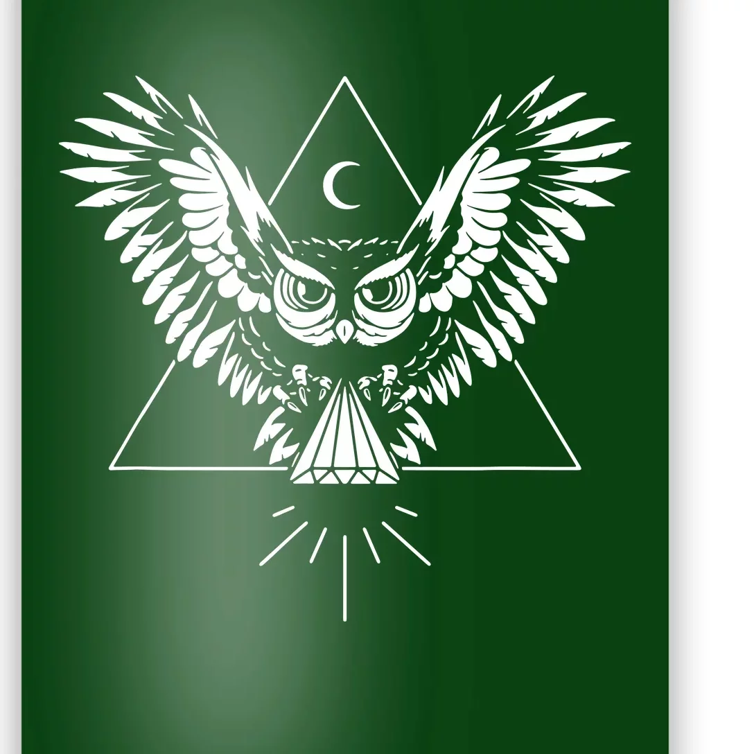 Owl Pyramid Secret Illuminati Owl Tattoo Style Poster