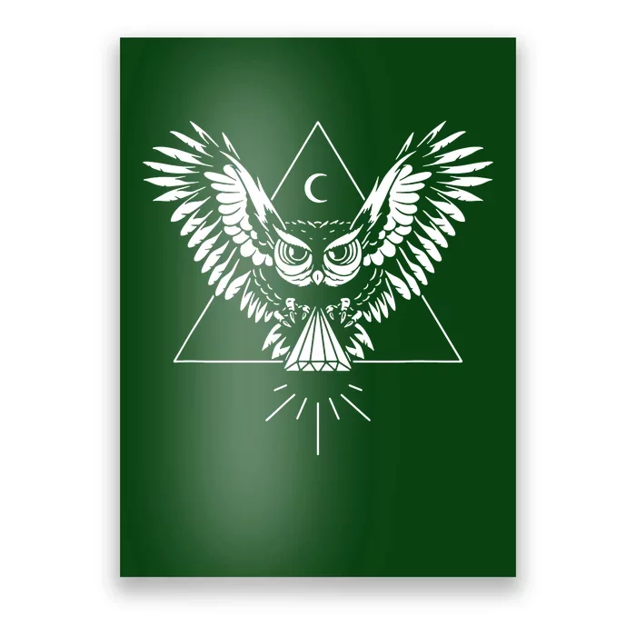 Owl Pyramid Secret Illuminati Owl Tattoo Style Poster