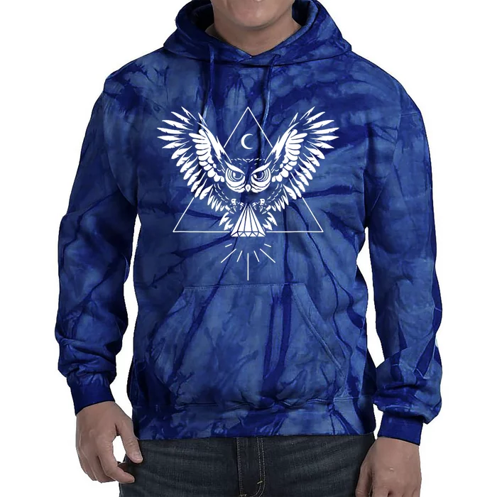 Owl Pyramid Secret Illuminati Owl Tattoo Style Tie Dye Hoodie