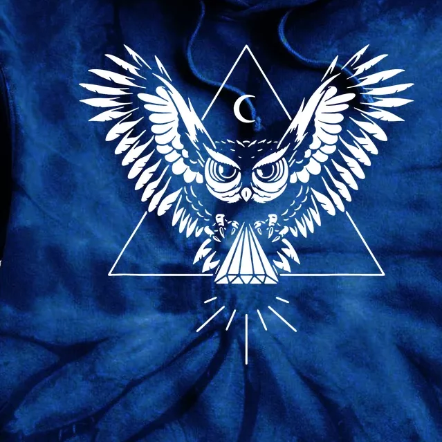 Owl Pyramid Secret Illuminati Owl Tattoo Style Tie Dye Hoodie