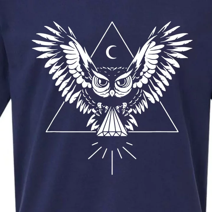 Owl Pyramid Secret Illuminati Owl Tattoo Style Sueded Cloud Jersey T-Shirt