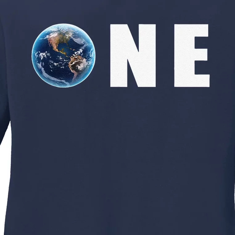 One Planet Take Care Of It Earth Day Outfit Gift Ladies Long Sleeve Shirt