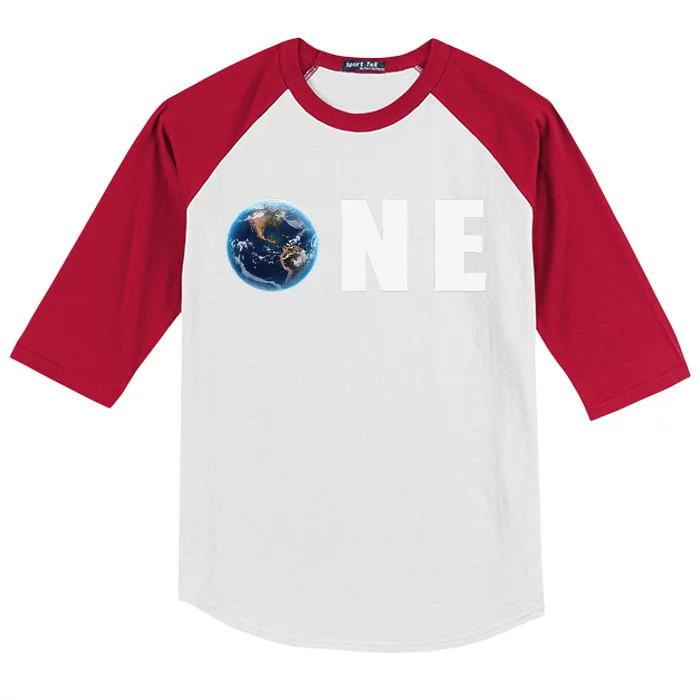 One Planet Take Care Of It Earth Day Outfit Gift Kids Colorblock Raglan Jersey