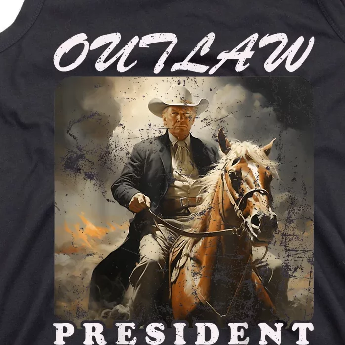 Outlaw President Trump Cowboy Trump 2024 Convicted Felon Tank Top