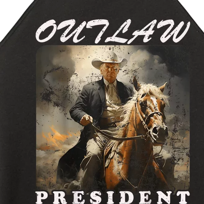 Outlaw President Trump Cowboy Trump 2024 Convicted Felon Women’s Perfect Tri Rocker Tank