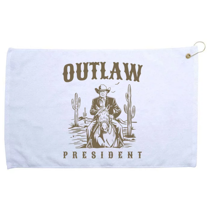 Outlaw President Trump Cowboy Trump 2024 Convicted Felon Grommeted Golf Towel