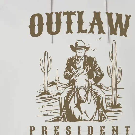 Outlaw President Trump Cowboy Trump 2024 Convicted Felon Performance Fleece Hoodie