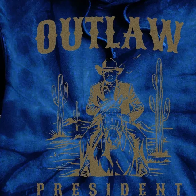 Outlaw President Trump Cow Trump 2024 Convicted Felon Tie Dye Hoodie