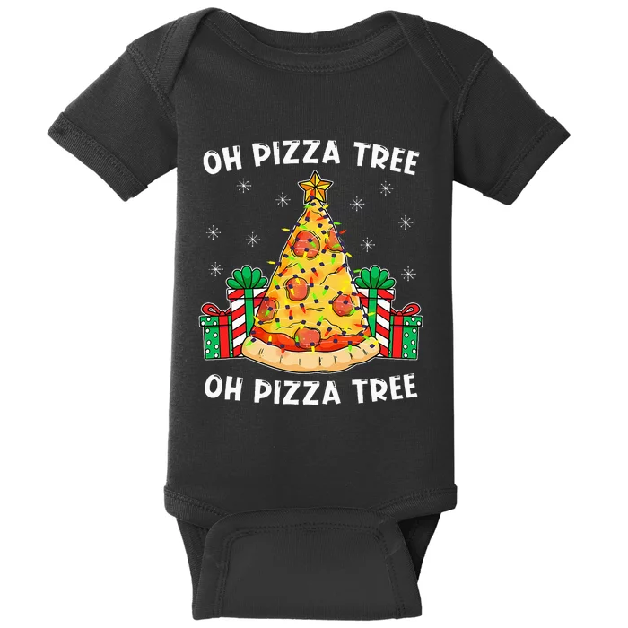 Oh Pizza Tree Xmas Food Present Christmas Pizza Tree Baby Bodysuit