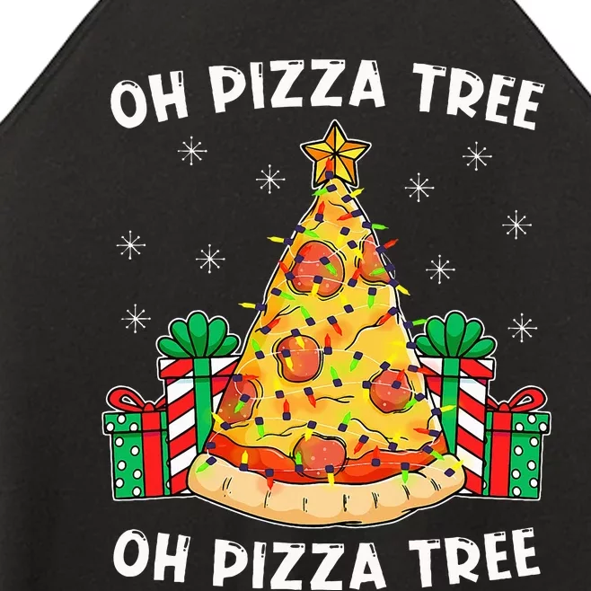 Oh Pizza Tree Xmas Food Present Christmas Pizza Tree Women’s Perfect Tri Rocker Tank