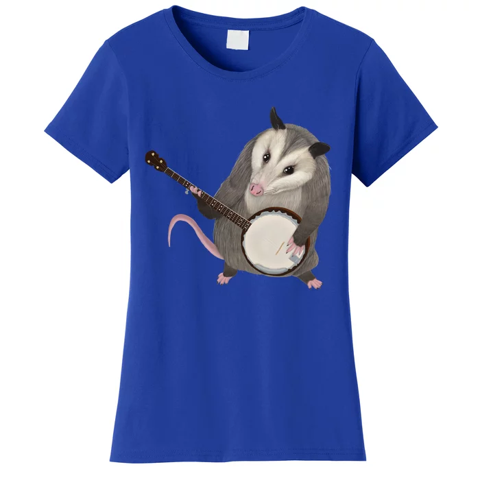 Opossum Playing The Banjo Gift Possum Gift Women's T-Shirt