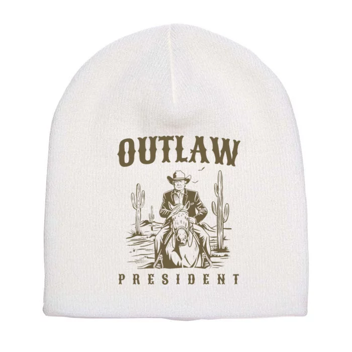 Outlaw President Trump Cowboy Trump 2024 Convicted Felon Short Acrylic Beanie