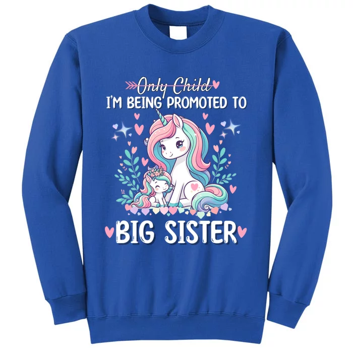 Only Promoted To Big Sister 2025 Cute Unicorn Gift Sweatshirt