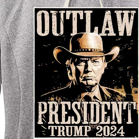 Outlaw President Trump 2024 Convicted Felon Women's Fleece Hoodie