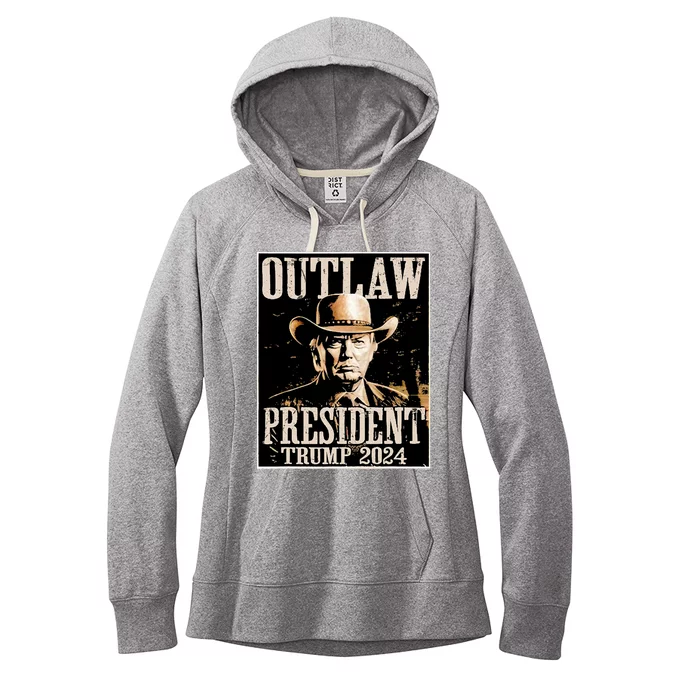 Outlaw President Trump 2024 Convicted Felon Women's Fleece Hoodie