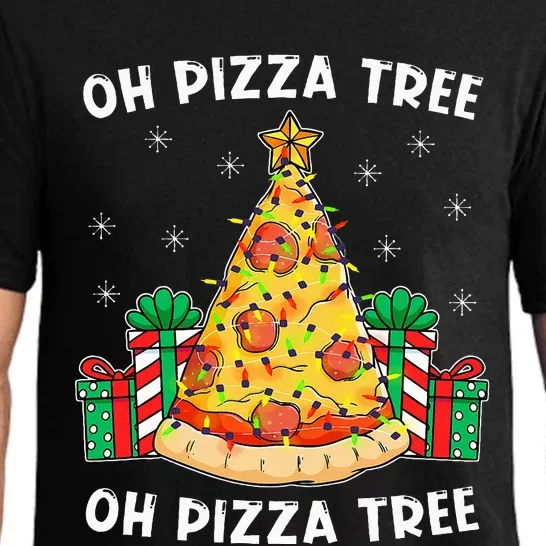 Oh Pizza Tree Xmas Food Present Christmas Pizza Tree Pajama Set