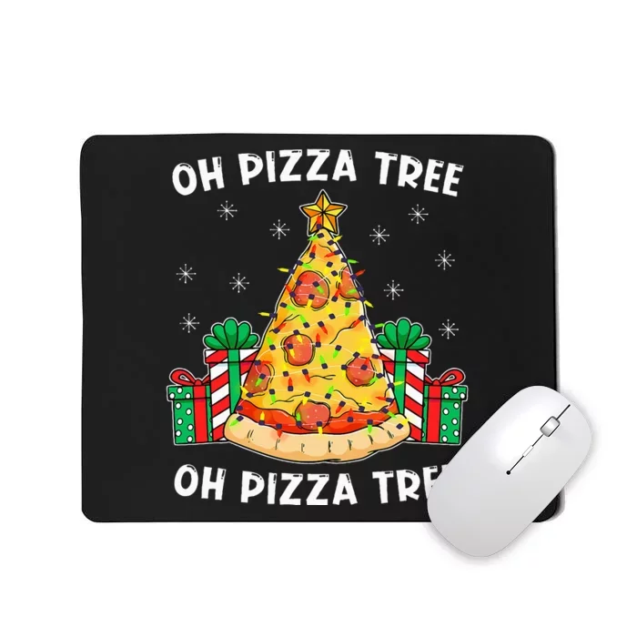 Oh Pizza Tree Xmas Food Present Christmas Pizza Tree Mousepad