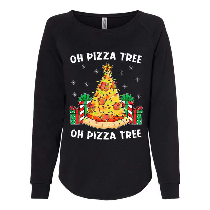 Oh Pizza Tree Xmas Food Present Christmas Pizza Tree Womens California Wash Sweatshirt