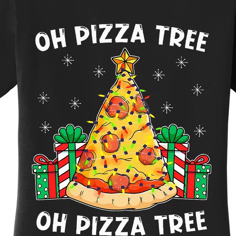 Oh Pizza Tree Xmas Food Present Christmas Pizza Tree Women's T-Shirt