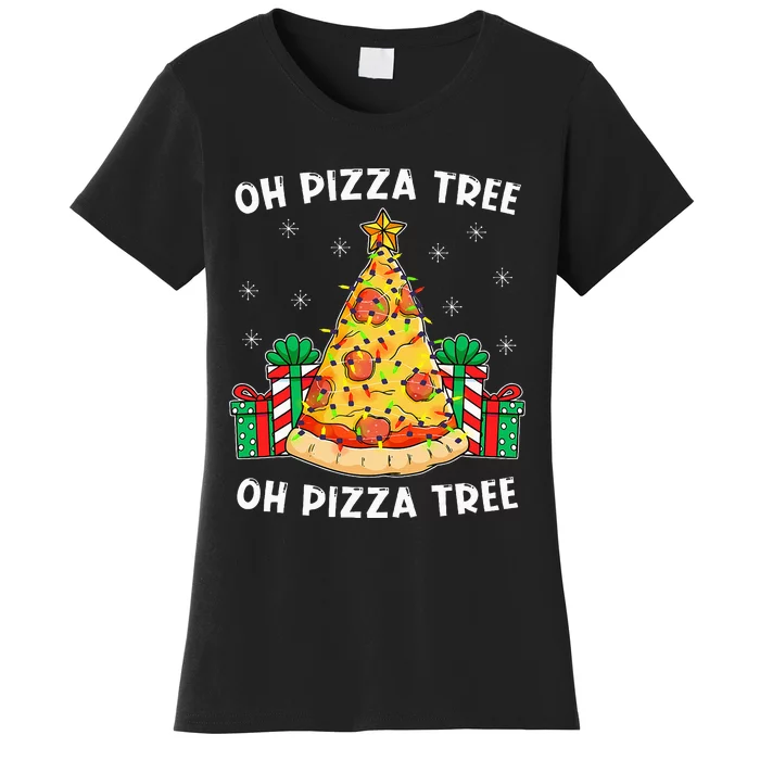 Oh Pizza Tree Xmas Food Present Christmas Pizza Tree Women's T-Shirt