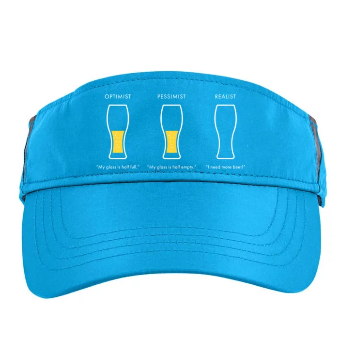 Optimist Pessimist Realist I Need A Beer Adult Drive Performance Visor