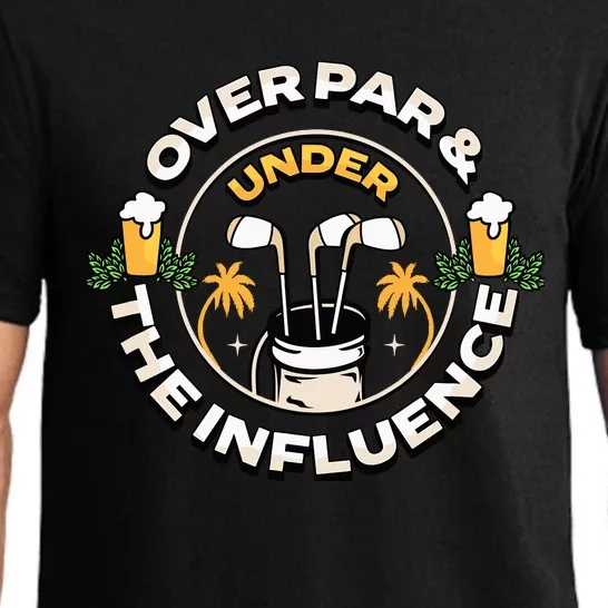 Over Par & Under The Influence Funny Golf Pajama Set