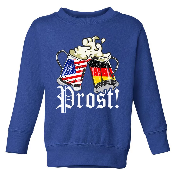 Oktoberfest Prost Usa Germany Flags Toddler Sweatshirt