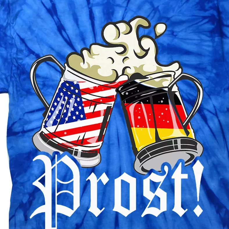 Oktoberfest Prost Usa Germany Flags Tie-Dye T-Shirt