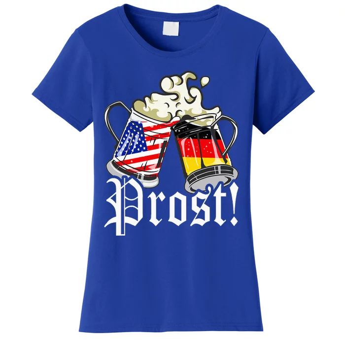 Oktoberfest Prost Usa Germany Flags Women's T-Shirt