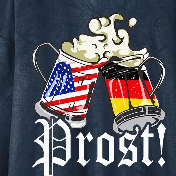 Oktoberfest Prost Usa Germany Flags Hooded Wearable Blanket