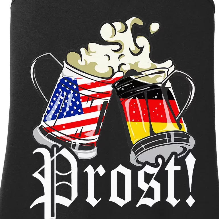 Oktoberfest Prost Usa Germany Flags Ladies Essential Tank