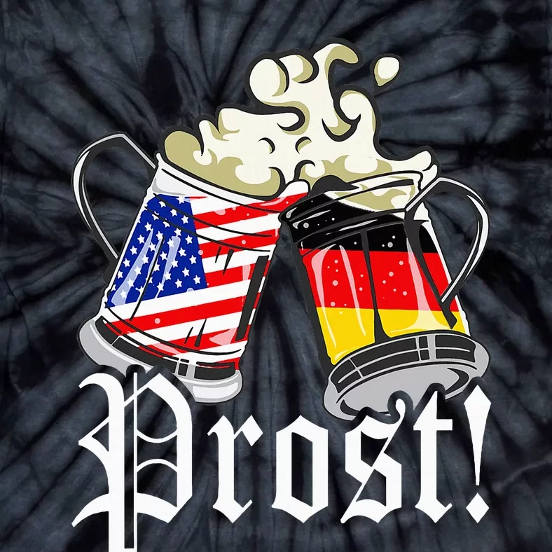 Oktoberfest Prost Usa Germany Flags Tie-Dye T-Shirt