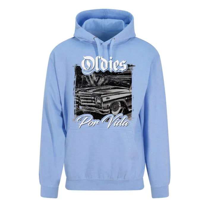 Oldies Por Vida Vintage Car Lowrider Mexican Chicano Unisex Surf Hoodie