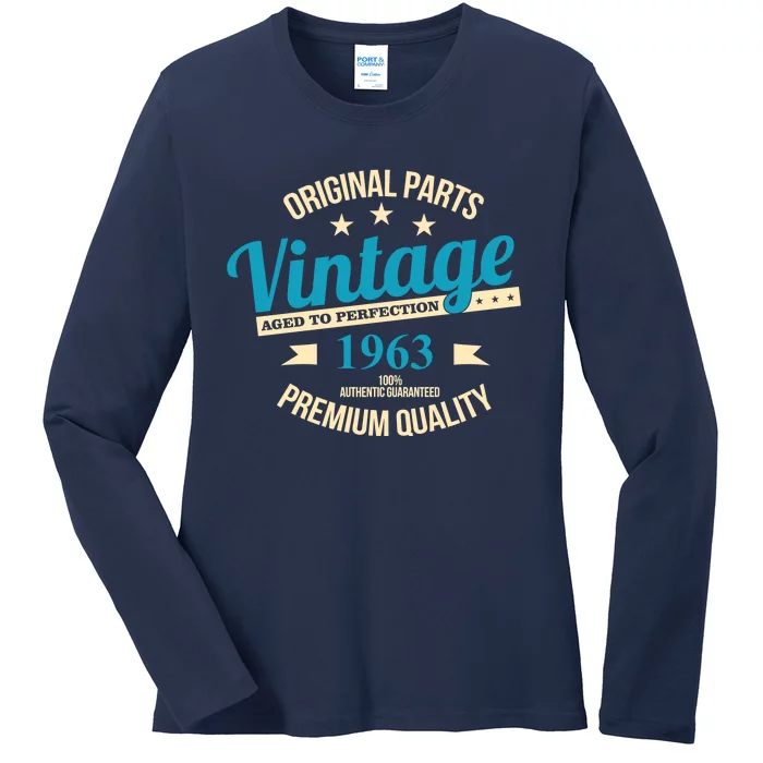 Original Parts Vintage 1963 60th Birthday Ladies Long Sleeve Shirt