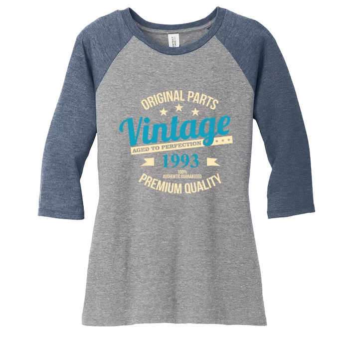 Original Parts Vintage 1993 30th Birthday Women's Tri-Blend 3/4-Sleeve Raglan Shirt