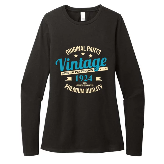 Original Parts Vintage 1924 100th Birthday Womens CVC Long Sleeve Shirt